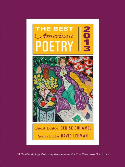 Title details for The Best American Poetry 2013 by David Lehman - Wait list